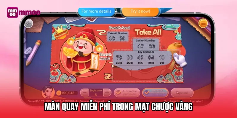 Màn quay miễn phí trong Mạt Chược Vàng với quân bài rơi rực rỡ